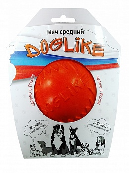Игрушка для собак Doglike Мяч средний, полимерный материал, оранжевый