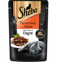 Влажный корм для кошек SHEBA телятина с языком, 75 г