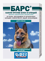 БАРС Классик капли инсектоакарицидные д/соб (4пипетки)
