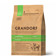 Сухой корм для собак GRANDORF Mini ягненок с индейкой, мелкие породы, 1 кг