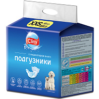 Подгузники д/собак,кошек 1-2.5 кг размер XXS Cliny, 1 шт