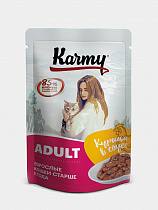 КАРМИ Эдалт Курица в соусе 0,08кг. Консервированный корм для кошек старше 1 года